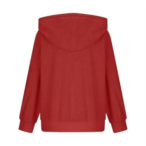 Girls Oversized Full Zip Corduroy Hoodie Kids Casual Fall Long Sleeve Sweatshirts Cute Jackets Coat with Pockets3