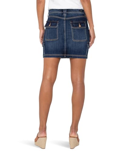 Liverpool Women's Triple Needle Mid-Rise Denim Cargo Skirt2
