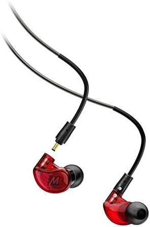 MEE audio M6 PRO 2nd Generation Universal-Fit Noise-Isolating Musicians’ in-Ear Monitors with Detachable Cables (Red)