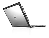 STM Dux Case for Microsoft Surface Laptop 13.5' (6th Edition) – Rugged Slim Protective Shell with Transparent Back, Non-Slip Feet, Open-Hinge Cooling, TPU Clip-On Design – Full Port Access - Black