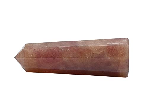 Image of Amazing Gemstone Strawberry Quartz Crystal Towers - Natural Healing Crystal Point Obelisk for Reiki Healing and Crystal Grid (2 inch to 3 inch Inch)