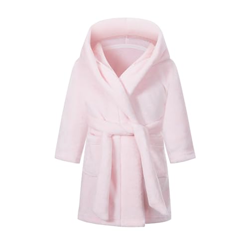 Girls Fleece Hooded R𝐨bes, Toddler Flannel R𝐨be Kids Soft Fuzzy Bathr𝐨be Girls R𝐨be Boys R𝐨be (Pink, 3-4 Years)