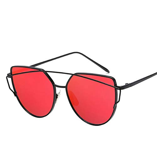 Preisvergleich Produktbild Drawihi Schwarzer Rahmen Sonnenbrillen Polarisierte Sonnenbrille Damen Brille Outdoor-Reisen Gläser (Rot)