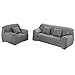 WOWTOY Sofabezug 1 2 3 4-Sitzer Schonbezug Sofa Couch Stretch Elastischer Stoff Sofaschoner (3-Sitzer, Grau)