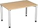 Produktbild Gera Möbel 4 Fuß Flex Schreibtisch Holzdekor buche/Silber 120 x 80 x 72 cm