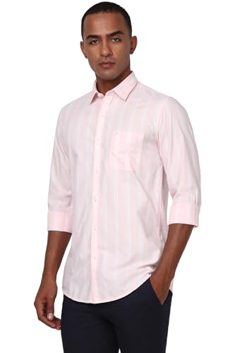 Image of Peter England Men Cotton Slim Fit Stripe Shirt