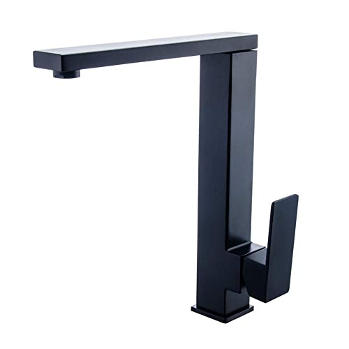 Mélangeur d'eau froide design carré inox 304 et finitions noires durables