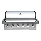 Flintex 40 Inch Built-in BBQ Gas Grill (NG/LPG Convertible), 6-Burner Outdoor Kitchen Gas/Propane Grill with Griddle Combo, Stainless Steel Built-in Outdoor BBQ Grill for Outdoor Kitchen