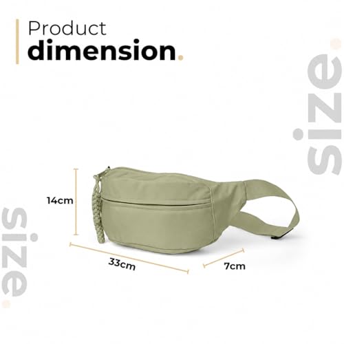 Image of Tressential Waist Bag for Men Women | Cross Body Fanny Pack Sling Bag for Hiking, Travel, Camping, Outdoor Sports, Cycling | Money Belt with Adjustable Strap (Olive Green)