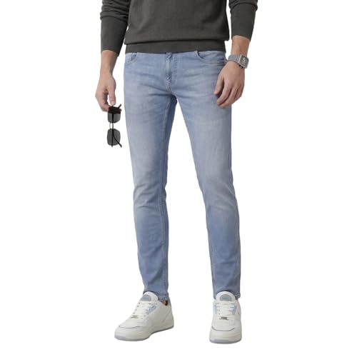 Image of WROGN Men's Slim Fit Jeans | Cotton Stretch | Solid | Casual Denim