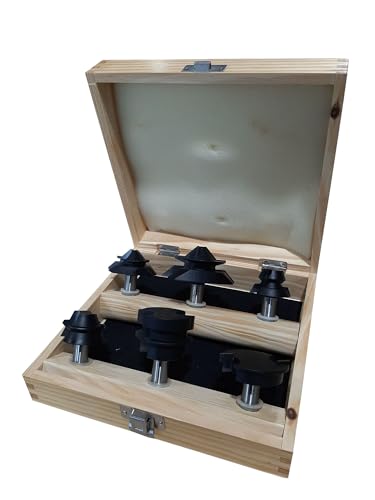 Viking Mountain Tool Works 6 piece Joint Making Fine grain carbide Woodworking Router bit Set, 1/2 inch shaft, Black
