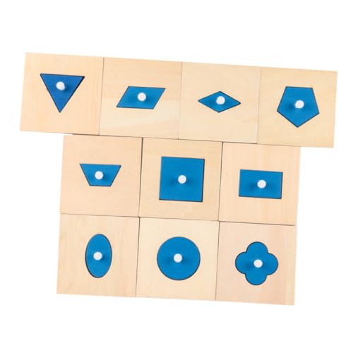 Vaguelly Juguetes Educativos de Madera para Desarrollo Temprano, 10 Piezas de Bloques Sensoriales y Tableros de Formas Geométricas para Bebés y Pequeños, Juguetes Cognitivos Construcción