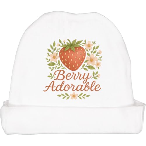 inktastic Berry Adorable Strawberry Floral Design Baby Beanie Hat