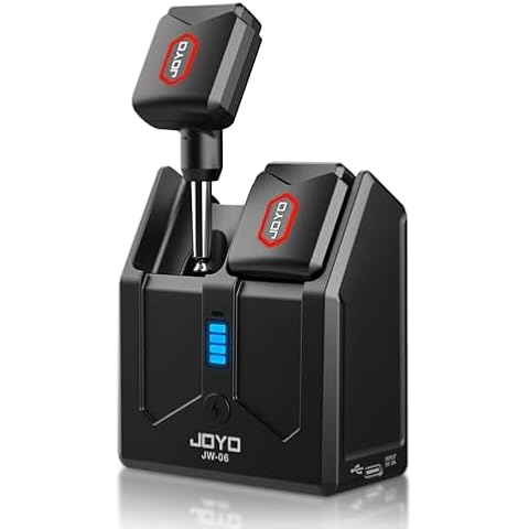 JOYO Wireless Guitar System 5.8GHz Wireless Guitar Transmitter Receiver with Charging Box 4 Signal Channel for Guitar Bass Electric Instruments (JW-06) Cover