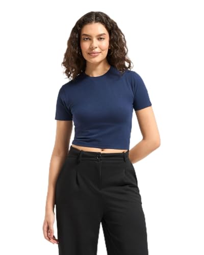 Wellbi Women’s Bamboo Crop Top, Soft & Breathable Moisture-Wicking Fabric, Stretchy Eco-Friendly Crop Top for Girls, Lightweight Comfortable Top, Yoga, Gym & Casual Use