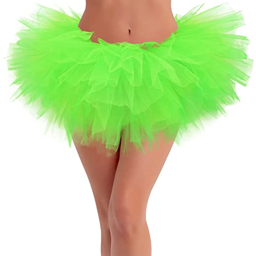Green Tutu Womens Tutus Lime Green Tutu for Women Adult Halloween Costume Adult Tulle Skirts for Womens Neon Tutus Women