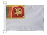 AZ FLAG Bootsflagge Sri Lanka Seekriegsflagge 45x30 cm, Sri-Lankische Kriegsflagge Bootsfahne Aus Gestricktem Polyester Mit Plastikringen