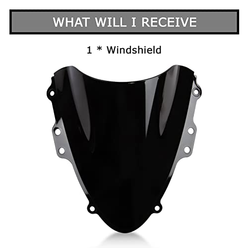 Image of PSLER Windshield WindScreen Double Bubble for GSXR600 750 K4 2004-2005, Black