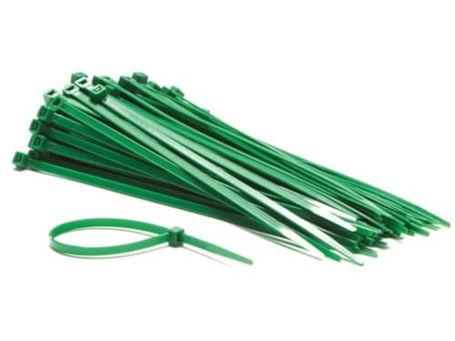 Perel Attaches en nylon vert, 100 pièces, serre-câbles 200 x 4,6 mm, résistant aux UV,...