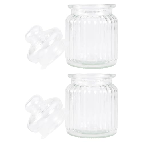 Hemobllo 2 Tarros de Vidrio para Almacenamiento en Cocina, 230ml, Material Resistente y Apto para Alimentos, Tapa Hermética para Uso en Hogar y Cocina