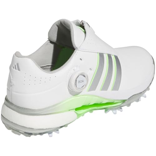 adidas Women's Tour360 BOA Boost Golf Shoes - White/Silver Met/Green Spark 7M3