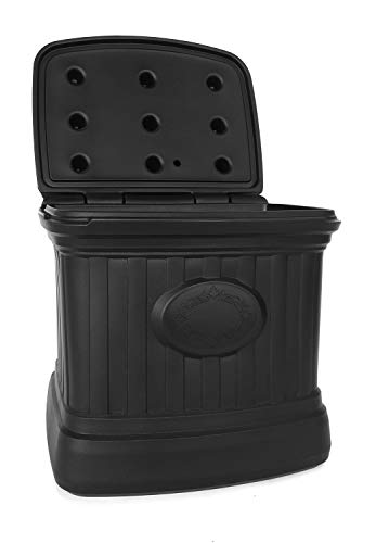 Image of FCMP Outdoor - Outdoor Salt, Sand, and Storage Bin - Residential Deck Box, Multi-purpose for Entranceways, Porch, Patio (SB120-BLK) Black