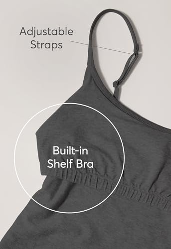 Image of Pact Womens Cotton Camisole Tank Top with Built-in Shelf Bra