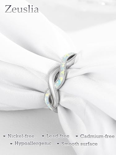 Infinity Celtic Knot Ring 925 Sterling Silver Infinity Rings for Women Adjustable Wedding Engagement Promise Rings Opal Jewelry Gifts for Special Occasions3