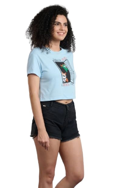 Image of Go Devil Women's Casual Printed Round Neck Oversized Stylish T Shirt