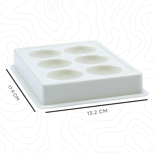 Image of 6 Cup Facial Tray for Facial Mask, Professional Washable Stain Proof Heavy Plastic Plate, Facial Makeup Cosmetic Tool, White (Pack of 1)