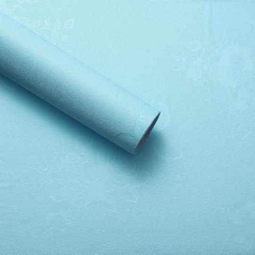 Papel pintado floral vintage azul claro 60x1000cm vinilo autoadhesivo impermeable retro para pared 2