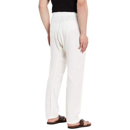 Fabindia Men's Relaxed Pants (101787901_Off White