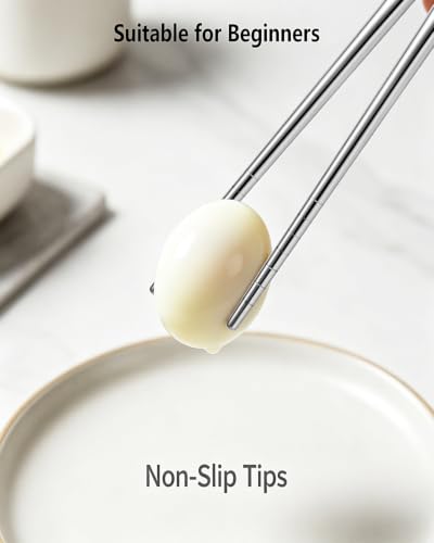 [AC] $7.49* | 10-Pair Lazycorner 304 Stainless Steel Chopsticks w/ Non-Slip Textured Tips - image 4