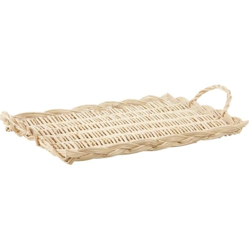 AUBRY GASPARD - Plateau À Fromage en Osier Blanc Naturel 45x31x4-10 cm - Élégant et Durable - Idéal pour Fromages - Fruits et Apéritifs - Facile À...