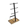 Sieradenhouder zwart kettingen – Sieradenstandaard metaal met hout – Sieradenrek Galeara design VIVA
