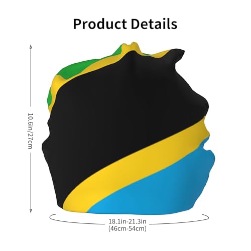 Flag of Tanzania Children Hip Hop Knitted Hat Kids Elastic Leisure Knit Cap Warm Sleep Beanies Black2