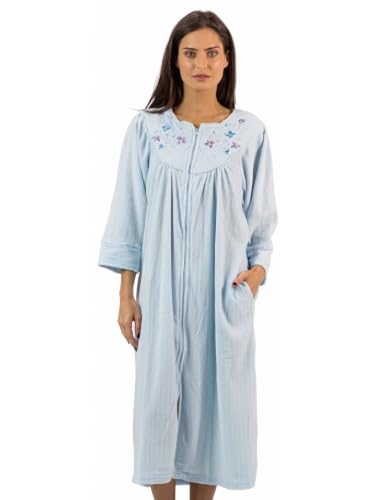 Image of Casual Nights - Jacquard Fleece zip up robes for women | women's house coats with pockets | Duster For Ladies