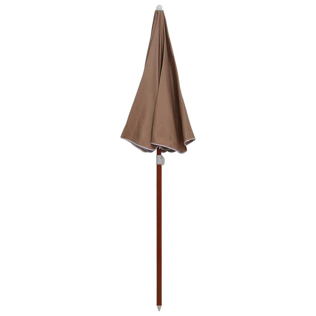 Ombrellone da giardino, balcone, con asta in legno, 400 x 300 cm, nero, adatto per balcone, spiaggia, terrazza, talpa, 155 x 190 cm (Durchmesser x H)