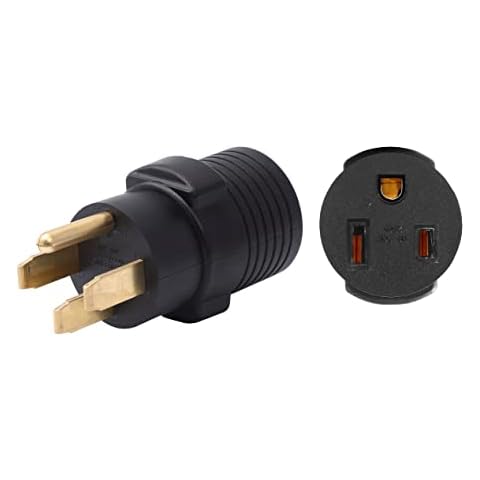 ONETAK NEMA 14-50P to 6-50R Compact 240V 50 Amp 4 Prong Male Plug to 3 Prong Female Receptacle Generator Welder Dryer EV Charger Power Cord Adapter Connector Cover