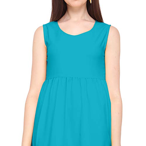 Image of OOMPH! Women's Maxi Western & Fusion Wear Pleated Crepe Dress
