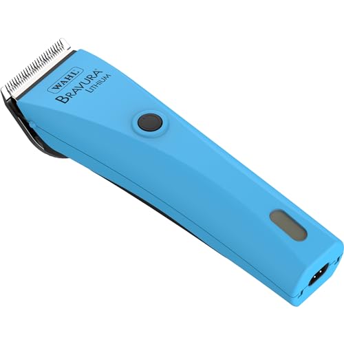 WAHL Professional Animal Bravura Lithium Ion Clipper – Pet, Dog, Cat, and Horse Corded / Cordless Clipper Kit, Turquoise (41870-0438)