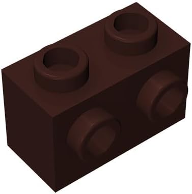 Ladrillo de construcción clásico a granel 1x2 con pernos en el lateral, 200 piezas de ladrillo de construcción de azufaifo marrón 1x1 con agujero,