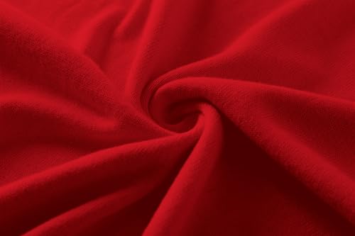 Image of DAIMIDY Womens Short Sleeve Cotton & Modal Sweater Lightweight Casual Crew Neck Knit Pullover Tops,Red, US M