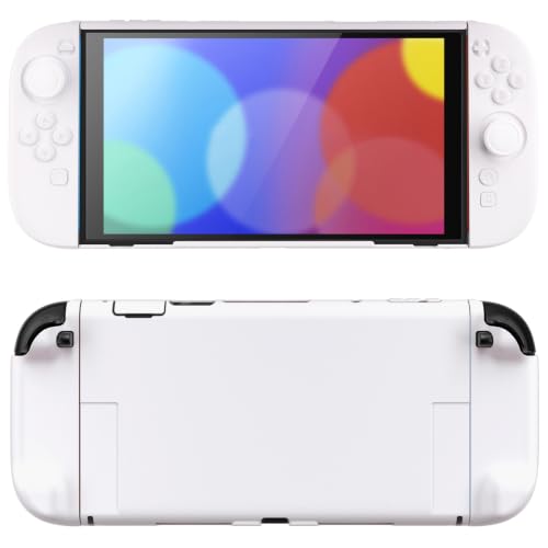 PlayVital Hard Case for Nintendo Switch 2 with Extra Stand &amp; Thumb Grip Caps | Split Design, Dockable Protective Full-Body Shell Cover for Nintendo Switch 2 | Solid Color Series, White
