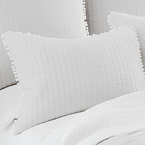 Quilt blanc en coton King taille pour ambiance de chambre cocooning