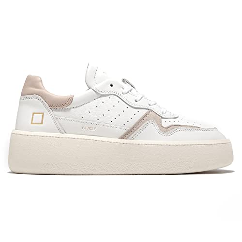 D.A.T.E. Sneaker Donna Step Calf Bianca e Rosa