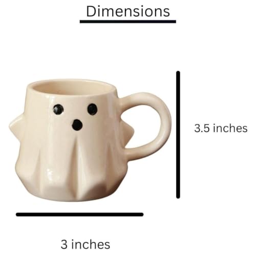 Image of Craftribal Ceramic Ghost Mug - 300 Ml Coffee Mug | Cute Gifts for Girls, Boys, Kids, Friends | Perfect for Tea, Milk, Hot Chocolate & Beverages | Birthday, & Anniversary Gifting Pack of 1