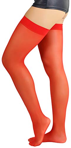 Image of ToBeInStyle Women's Seamless Thigh High Nylon Stocking With Opaque Band