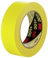 (18 Roll-Pack) 3M 301+ Yellow 24 MM x 55 M 225F Performance Masking Tape 6.3 Mil Equiv to 1 Inch