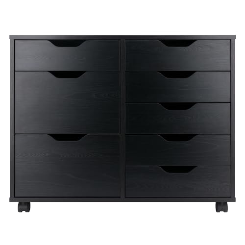 Image of Winsome Halifax Mobile Storage Cabinet with Doors & Drawers, Stylish & Functional Home Storage Cabinet for Filing, Kitchen Organization, Moveable Furniture for Office, Dorms, Apartments